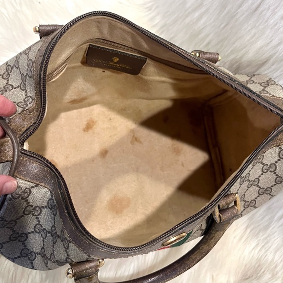 Authenticated Gucci Supreme Web Signature Boston Ophidia Tote Bag Handbag - Picture 7 of 14